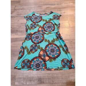 Black bead large womens mid length dress